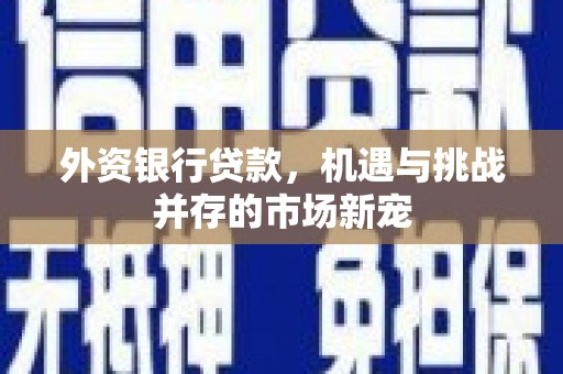 竹东外资银行贷款，机遇与挑战并存的市场新宠