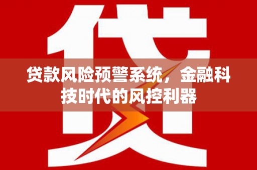 竹东贷款风险预警系统，金融科技时代的风控利器