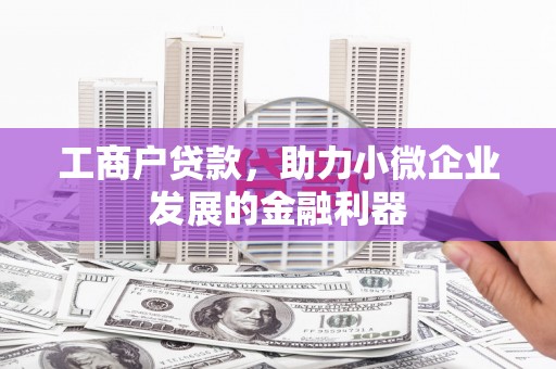 竹东工商户贷款，助力小微企业发展的金融利器