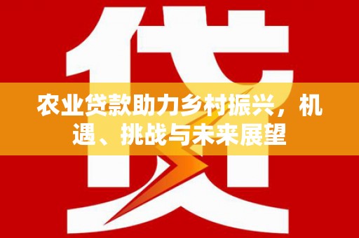 竹东农业贷款助力乡村振兴，机遇、挑战与未来展望