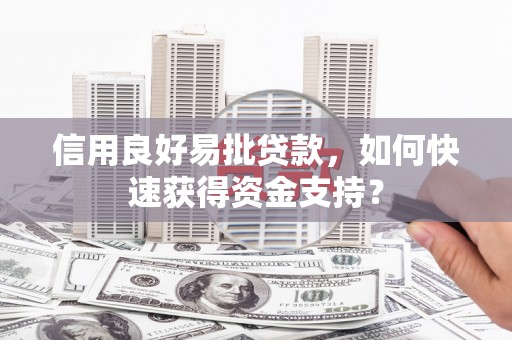 竹东信用良好易批贷款，如何快速获得资金支持？