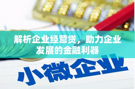 竹东解析企业经营贷，助力企业发展的金融利器
