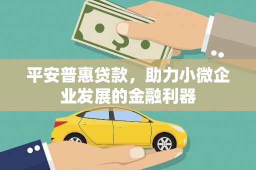 竹东平安普惠贷款，助力小微企业发展的金融利器