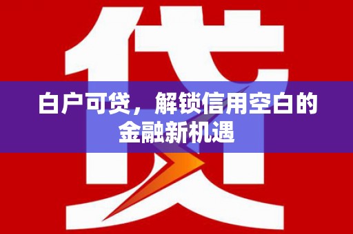 竹东白户可贷，解锁信用空白的金融新机遇