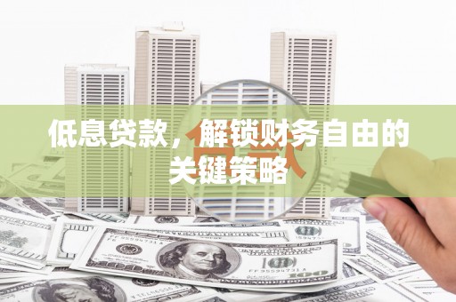 竹东低息贷款，解锁财务自由的关键策略
