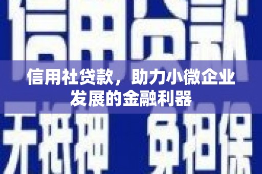 竹东信用社贷款，助力小微企业发展的金融利器