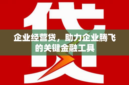 竹东企业经营贷，助力企业腾飞的关键金融工具