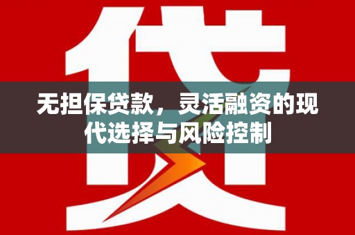 竹东无担保贷款，灵活融资的现代选择与风险控制