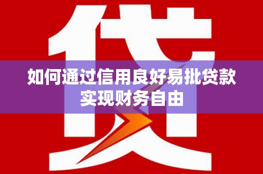 竹东如何通过信用良好易批贷款实现财务自由