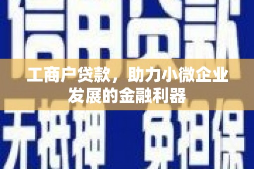 竹东工商户贷款，助力小微企业发展的金融利器