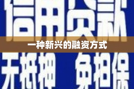 竹东一种新兴的融资方式
